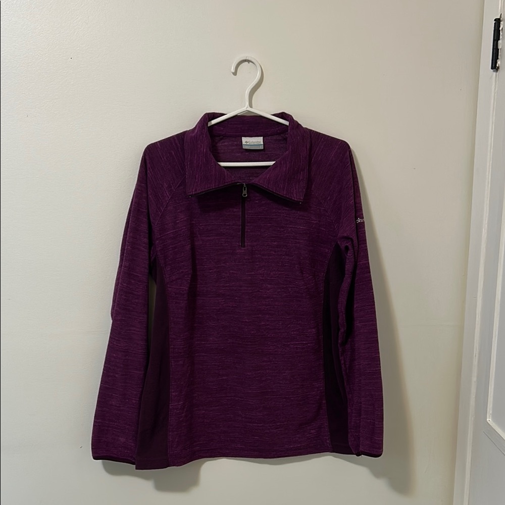 Columbia Purple Long Sleeve Quarter zip Fleece Sweatshirt